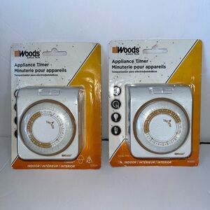 Woods Appliance Timer in White and Gold